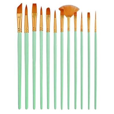 China Paint Different Hair Shape Nylon Hair Handle Wooden Artist Brush Set for sale