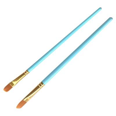 China Paint Artist Acrylic Paint Brushes Watercolor Gouache Oil Painting Nylon Hair Light Blue Wood High Quality Acrylics Handle for sale