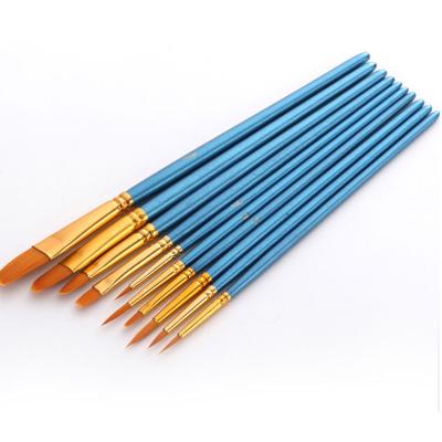 China Nylon Artist Paint Brushes Set Different Colors Different Colors Acrylic Wooden Handle Hot Sale Oil Painting Gouache Watercolor Hair For Watercolor Painting for sale