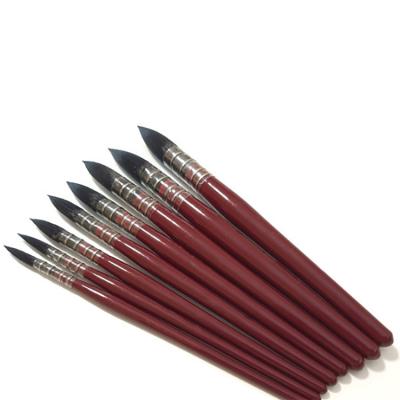 China High Quality Wooden Artist Acrylic Paint Brushes Set Watercolor Gouache Oil Painting Handle 9Pcs Mixing Hair Set for sale