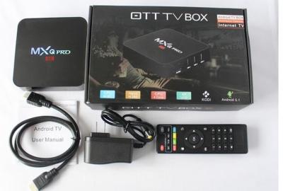 Chine Pro Android TV bit 1GB+8GB UHD Media Center du noyau 64 de quadruple de la boîte 4K de Smart MXQ à vendre