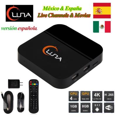 China IPTV Spanish Channels Luna TV Box With 18 Months Account For Latin America for sale