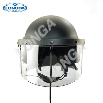 China Water Proof And Fog Proof High Performance ABS Mute Black Police Customized Anti Riot Helmet for sale