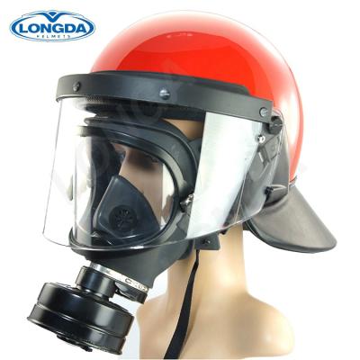 China Water Proof And Fog Proof High Performance Professional Red Anti Riot Helmet With PC Sun Visor for sale