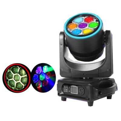 China 7PCS 40W RGBW 4in1 LED Zoom Bee Eye Moving Head Light with auxiliary light dj disco stage party lights for sale