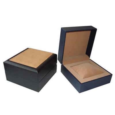 China Black Rigid Cardboard Paper Watch Box Logo Handmade Luxury Luxury Watch Paper Packaging Gift Cases for sale