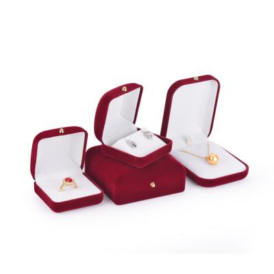 China Handmade High Quality Red Logo Wedding Jewelry Gift Jewelry Packaging Box Custom Made for sale