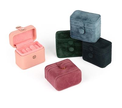 China Leather Travel Ring Jewelry Boxes Hot Selling PU Jewelry Case Luxury Handmade Storage Small for sale