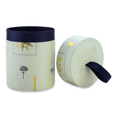 China Handmade Round Containers Box Recycled Paper Cardboard Tea Food Material Custom Printing Packaging Tube for sale