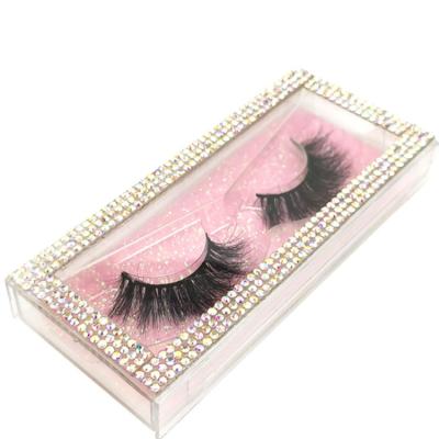 China Custom feather 3d mink eyelashes with wick stock box 25mm mink lashes seller supply sample eyelash box packing for sale