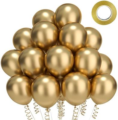 China Non-Toxic Silver Gold Chrome Metallic Balloons 100 Pcs 5 10 12 18 36 Inch Helium Glossy Thicken Latex Balloons Party Decoration for sale