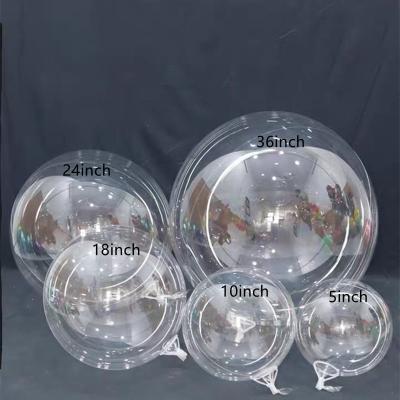 China Non-Toxic 18 24 30 Inch Birthday Party Decoration Transparent Wide Mouth Bobo PVC Balloons Big Size Wide Neck Clear Bubble Balloon for sale