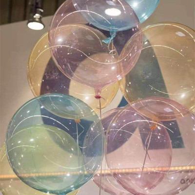 China 18 20 Non-Toxic 24 30 Inch Transparent PVC Happy Birthday Party Decoration Wide Mouth Bobo Balloons Clear Wide Neck Bubble Balloon for sale