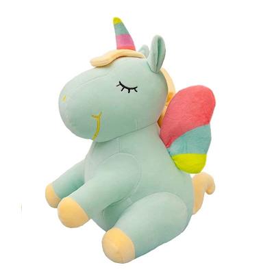 China Unicorn Stuffed Animal Toys Cute Unicorn Plush Hugging Pillow Soft Kids Gift with Rainbow Wings Kawaii Toy for Kids Girls for sale