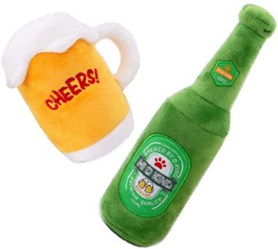 China 2022 Plush Dog Toys Outdoor Spray Dog Toy Durable Plush Beer Bottle Custom Made Wholesale for sale