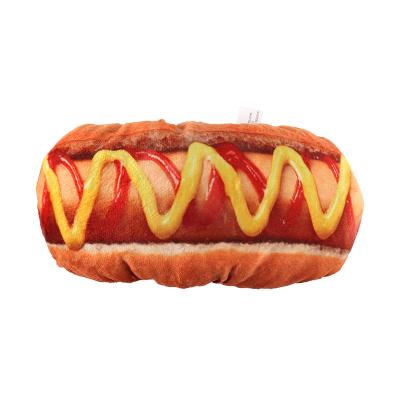 China Playing New Creative Cute Toys Hot Dog Simulated Food Dog Toy Pet Chew Soft Plush Toy For Squeaky Dogs for sale