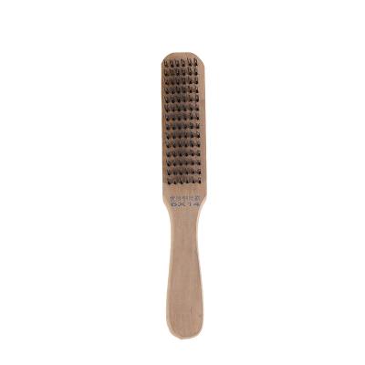 China Cleanging OEM Custom High Quality Wood Handle Stainless Steel Wire Brush for sale