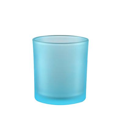 China Wholesale Custom Cheap Religious Activities Candle Single Jar/Home Decoration 8oz 6oz 100ml With Lid Candle Jar Blue for sale