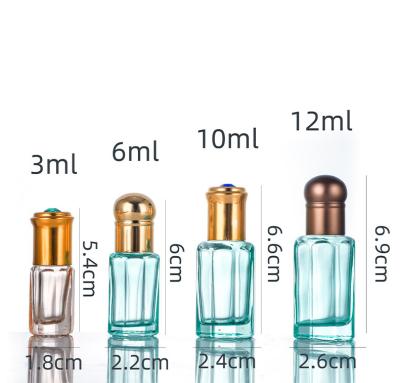 China Chemical Industry Glass Roll On Bottle 6ml10ml Empty 12ml Colorful Octagonal Vial Perfume Bottles With Stainless Steel Trackballs Look More for sale