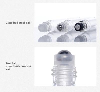 China Wholesale 5ml 10ml Various Color Cosmetic Essential Oil Roll Ball Bottle White Glass Roll On Bottle With Stainless BAL for sale