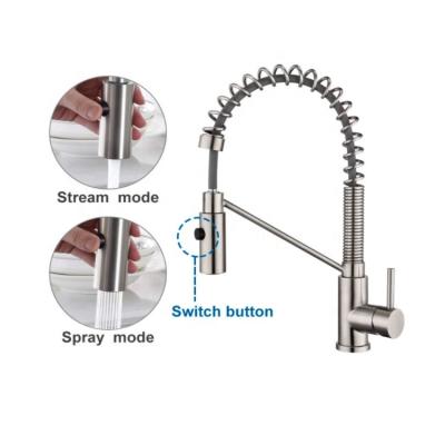 China 360 Degree Rotate Water Saving Pull Down Sprayer Kitchen Faucet Maker Pull Out Stainless Steel With Pull Down Sprayer Rotate Water Saving Kitchen Sink Faucet for sale