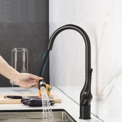 China Sense Faucets Black Zinc Alloy Smart Faucet Sensor Pull Out Single Handle Kitchen Faucet Kitchen Mixer Sink Faucet With Spray Extra for sale