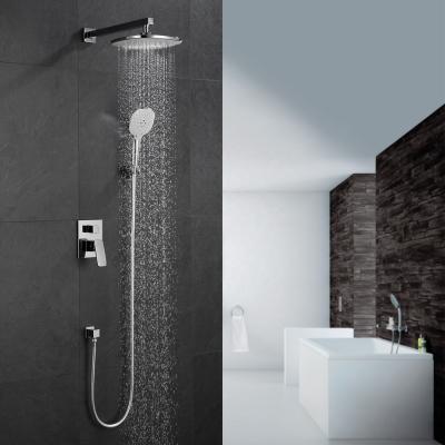 China Without Slide Bar China Wholesale Round Shower Head Wall Mounted Brass Tub Faucet Concealed Concealed Shower Set for sale