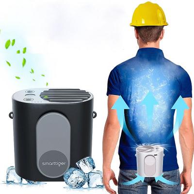 China 23H Working Time Outdoor Portable Handsfree Belt Fan Body Fan With 3-Speed ​​9600mAh Size Fan for sale