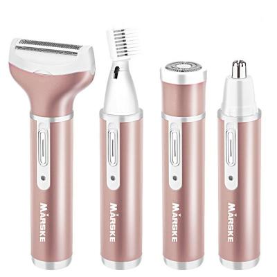 China Painless Remover New Waterproof Brows Shaver Hair USB Charging 4 In 1 Painless Electric Shaver Facial Trimmer Ladies Epilator Portable Beauty Tool for sale