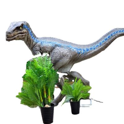 China Real silicone dinosaur velociraptor statue size Raptor sculpture dinosaur model for amusement park for sale