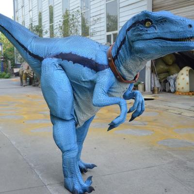 China Amusement Park The Coloful Size Adult Animatronic Raptor Dinosaur Costume For Fun for sale