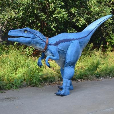 China Amusement Parks Realistic Animatronic Life Size Raptor Dinosaur Costume For Sale for sale