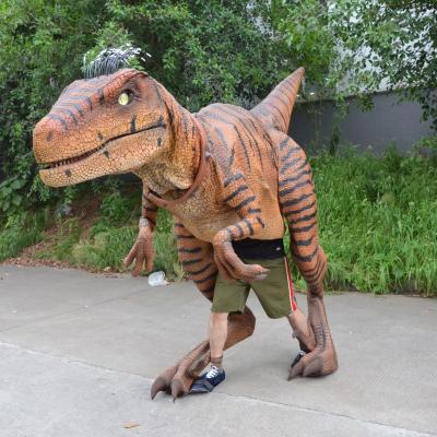 China Antirust Hot Sale Theme Park Christmas Robotic Dinosaur Costume Life Size Artificial Walking Dinosaur Costume For Park for sale