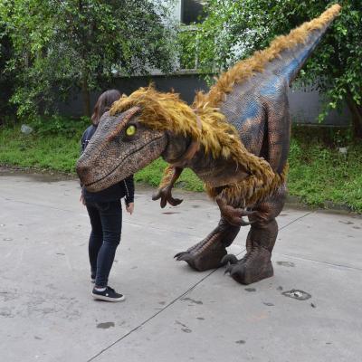 China Jurassic Christmas Dinosaur Costume Adult Raptor Artificial Walking Costume Rustproof Demonstration for sale