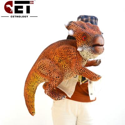 China Silicone Dinosaur Realistic Baby Dinosaur Animatronic Hand Puppet Waterproof Vivid For Amusementpark Velociraptor, Triceratops for sale