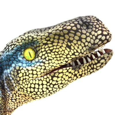 China Silicone Dinosaur Realistic Baby Dinosaur Animatronic Hand Puppet Waterproof Vivid For Amusementpark Velociraptor, Triceratops for sale