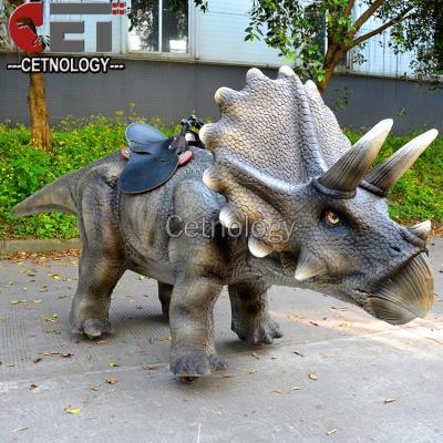 China Realistic Simulation CET-W-TR3 Animation Riding Dinosaur Waterproof Car Kids Riding Triceratops Scooter; simulation mechanical walk for sale