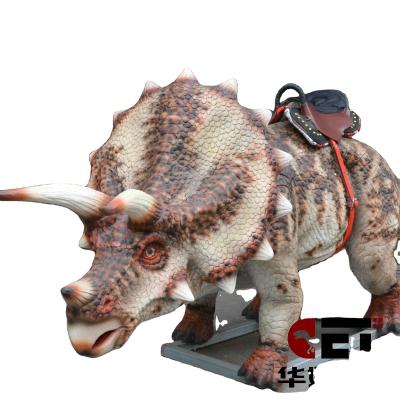 China Amusement Machine Waterproof Ride On Dinosuars Triceraptor Animatronic Rocking Ride For Sale for sale