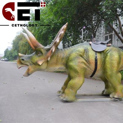 China Anti-rust simulation of electric riding dinosaurs; game auto cars; Triceratops scan code riding cars for sale