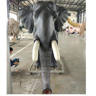 China Amusement Park China Factory Realistic Life Size Mechanical Realistic Artificial Gray Elephant Statue For Dinosaur Exhibition And Theme Parks for sale