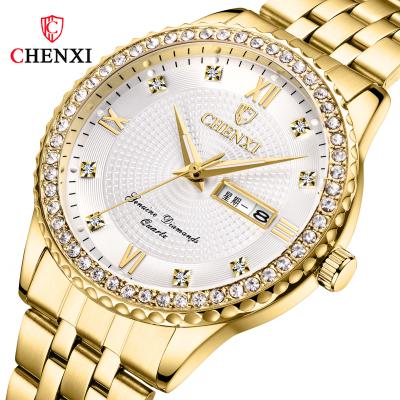 China Best Selling Full Stainless Steel Classic Thin Strap Business CHENXI Dual Calendar Men's Watches Fashion Calendar 8215 Wristwatch for sale