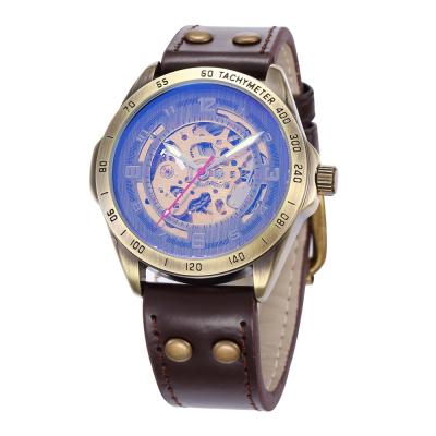 China New Sale Shenhua Men's Fashion Casual Hollow Nostalgic Style Automatic Mechanical Watch Water Resistant for sale