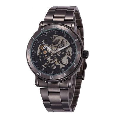 China Vintage Casual Leather Top Brands Luxury Automatic Men's Sports Automatic Mens Wristwatch Military Skeleton Clock for sale