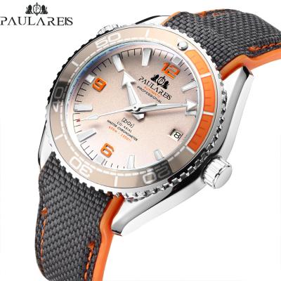 China PAULAREIS Automatic Mechanical Luminous Canvas Strap Rubber Men's Watch AUTOMATIC WATCH for sale