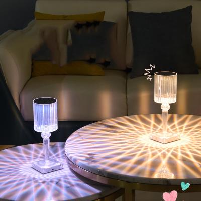 China Modern Transparent Creative Light Home Decor USB Desk Light Projector 3/16 Acrylic Colors Crystal Table Lamp for sale