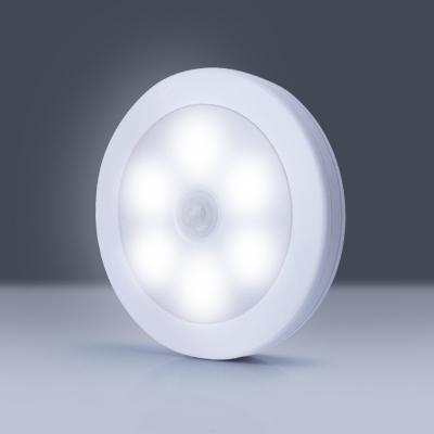 China Modern Hot Sale LED Wireless Induction Light Human Body Wireless Motion Sensor Light Round for Cabinet Stairs for sale