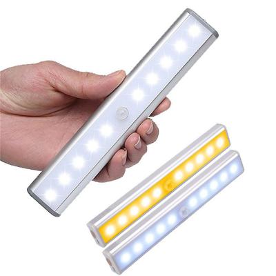 China New Arrival 10 LED Motion Night Light USB Night Lamp Modern Radio Led Rechargeable Cabinet Lights for sale