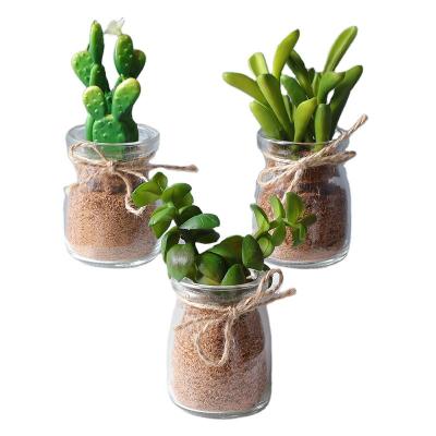 China Hot Selling Modern Flower 4 Inch Ceramic Flower Pot Indoor Decor Mini Artificial Faux Succulent Green Plant Bonsai Modern for sale