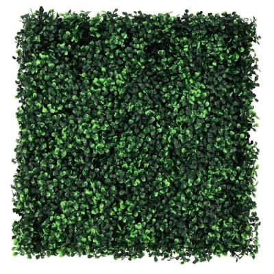 China Eco-friendly Boxwood Grass Panels Materials Factory Price Artificial Hedge Fence Plastic Hanging Plants Wall Green Wall For Garden Ornament for sale