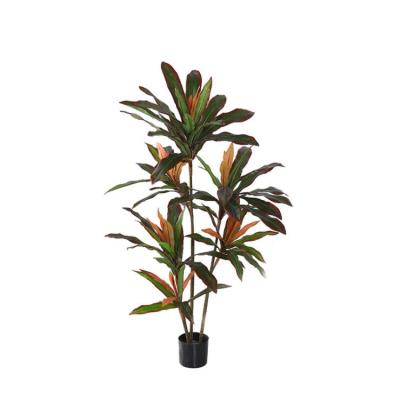 China High Simulation Customized Decor Artificial Faux Greenery Trees Home Office Plants Red Leaves Bonsai Tree Plant For Indoor for sale